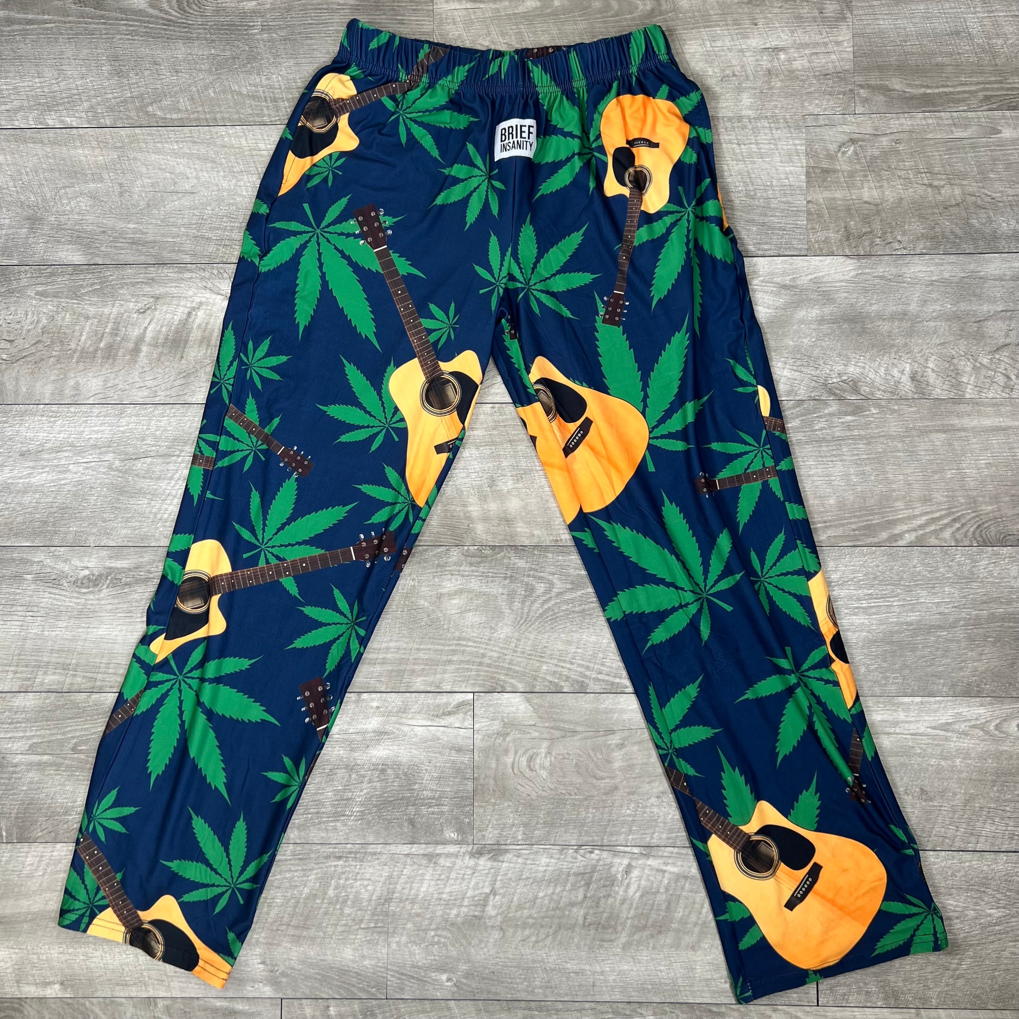 Guitar and Leaves Pajama Pants