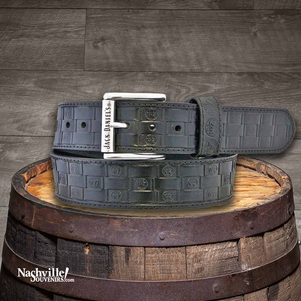 Jack Daniel's Old No.7 Logo Basket Weave Leather Belt | LoveMyJack