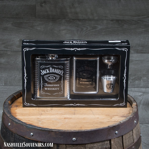 Jack Daniels Gift Set with Flask/Case/Shot and Funnel