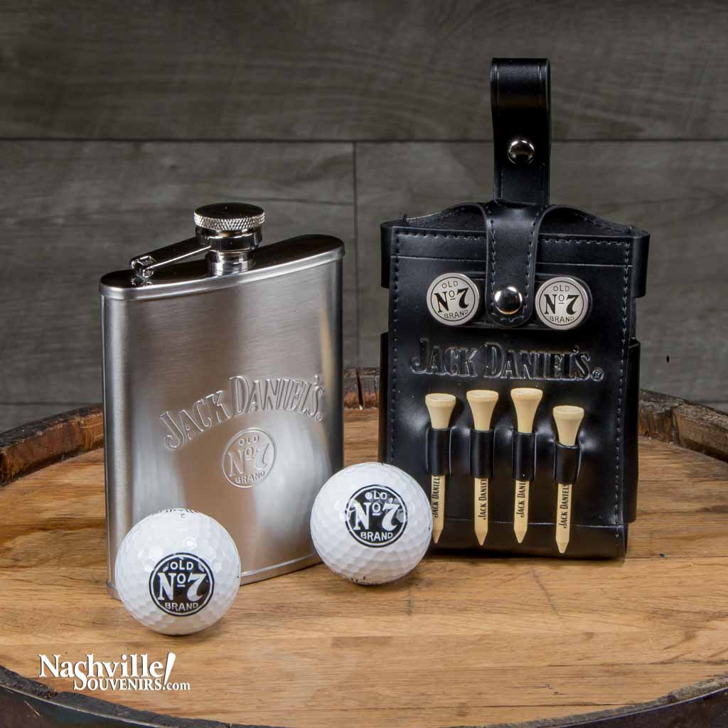 True Golfer's Flask - Stainless Steel Flask and Gold Drinking Accessories -  Golf Flask and Golf Gift Sets for Men - 6oz Screw Top Set of 1 