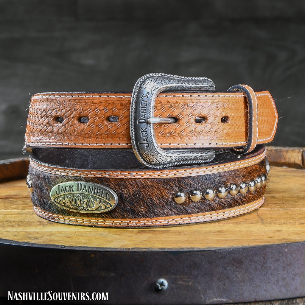 Jack Daniels Sour Whiskey Mash Buckle With Embossed sale Belt Size 38