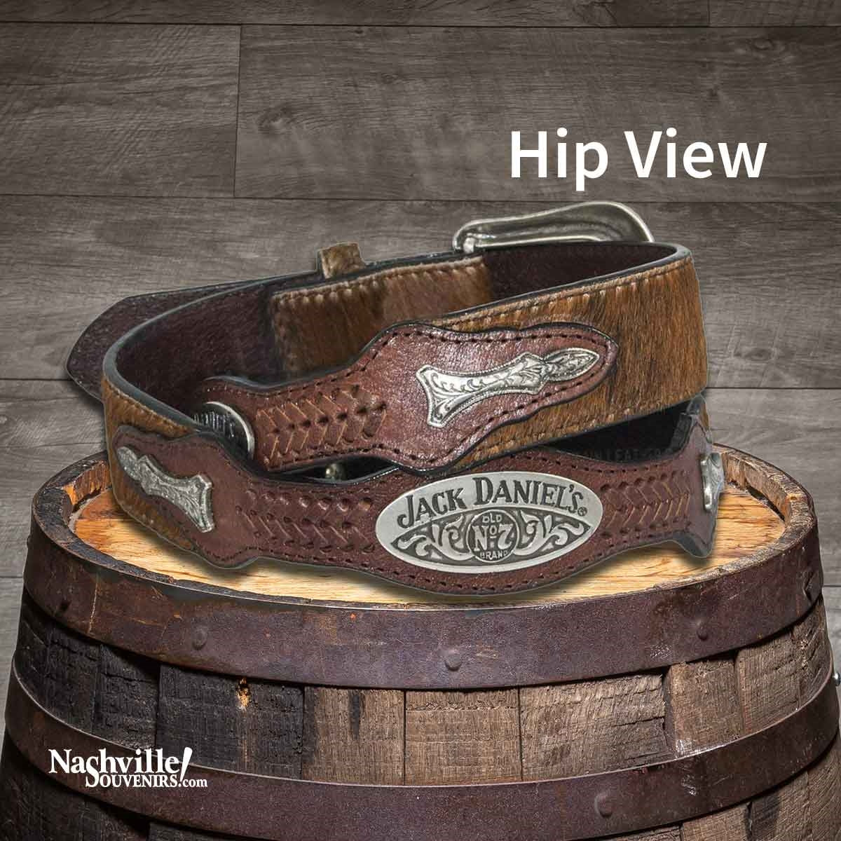 Jack Daniel's Hair-On Leather Belt | NashvilleSouvenirs.com